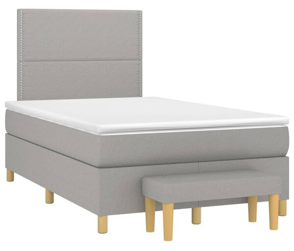 Box spring postel s matrací světle šedá 120 x 200 cm textil 3137061