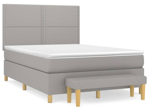 Box spring postel s matrací světle šedá 140 x 200 cm textil 3137077