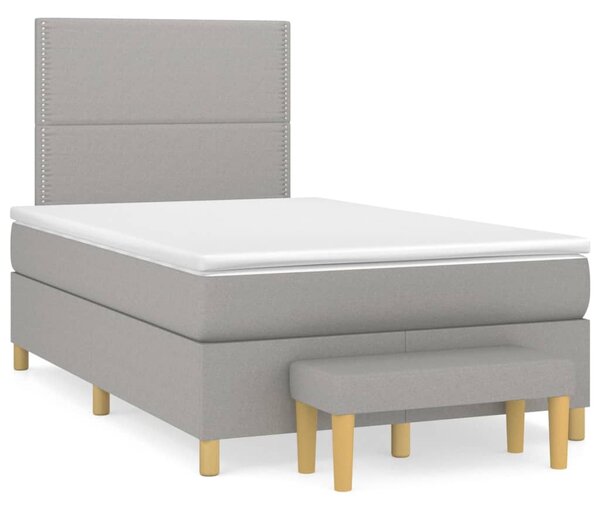 Box spring postel s matrací světle šedá 120 x 200 cm textil 3137061