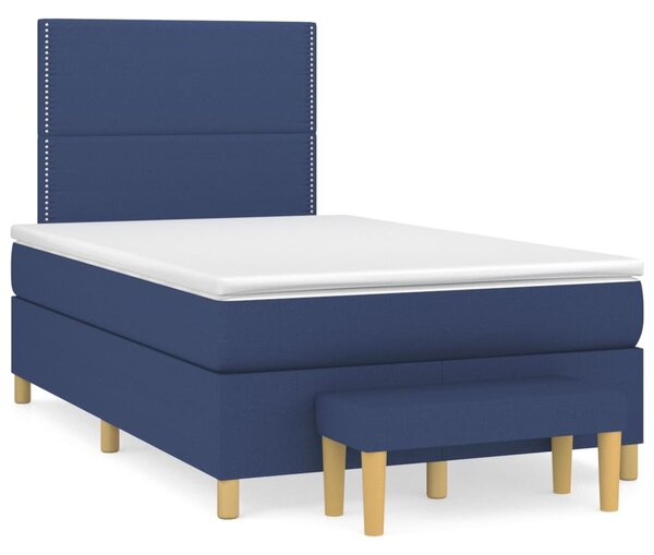 Box spring postel s matrací modrá 120x200 cm textil 3137067