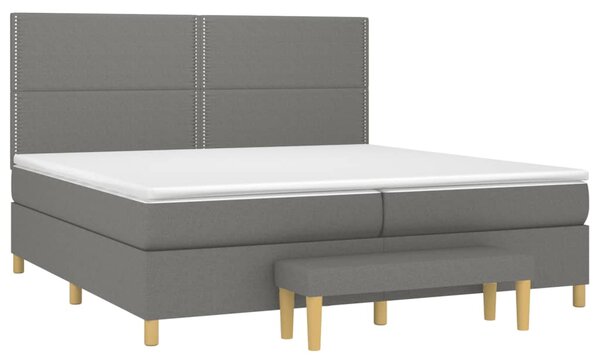 Box spring postel s matrací tmavě šedá 200x200 cm textil 3137102