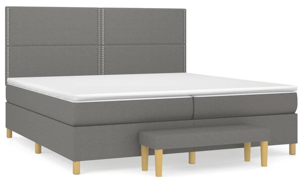 Box spring postel s matrací tmavě šedá 200x200 cm textil 3137102