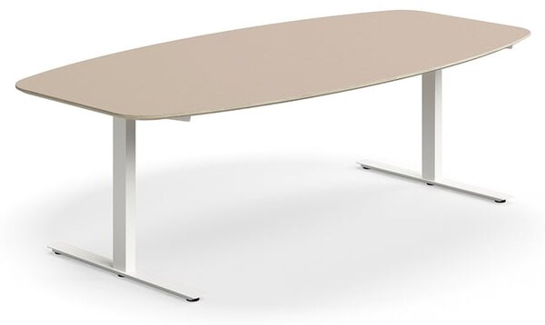 AJ Produkty Jednací stůl NOVUS, T-nohy, 2400x1200 mm, bílá/jílově šedá