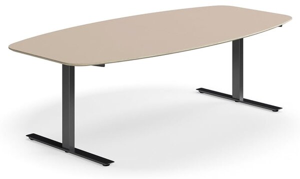 AJ Produkty Jednací stůl NOVUS, T-nohy, 2400x1200 mm, černá/jílově šedá