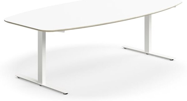 AJ Produkty Jednací stůl NOVUS, T-nohy, 2400x1200 mm, bílá
