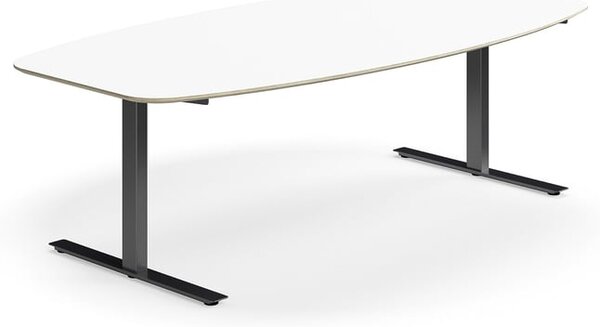 AJ Produkty Jednací stůl NOVUS, T-nohy, 2400x1200 mm, černá/bílá