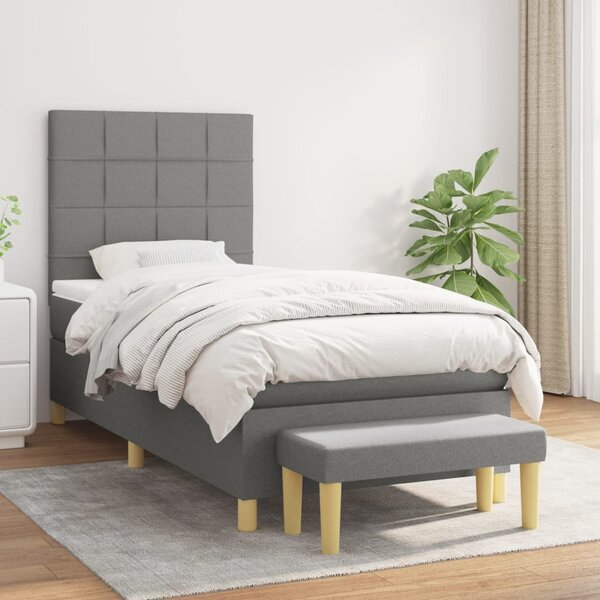 Box spring postel s matrací tmavě šedá 80 x 200 cm textil 3137110