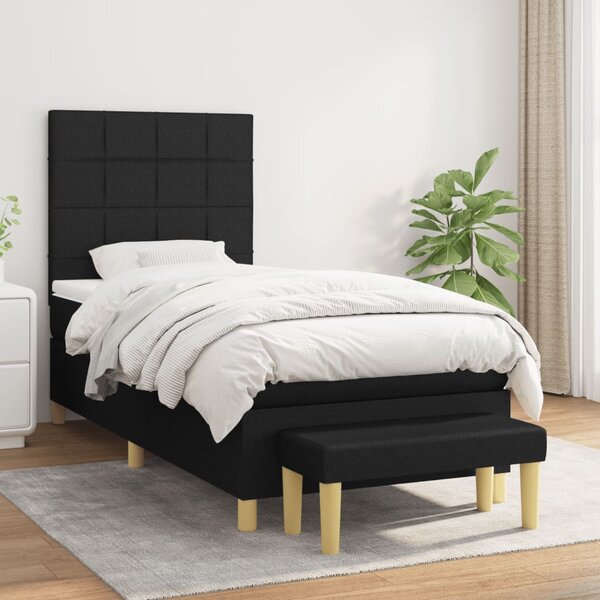 Box spring postel s matrací černá 80 x 200 cm textil 3137111