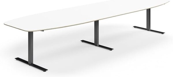 AJ Produkty Jednací stůl NOVUS, T-nohy, 4000x1200 mm, černá/bílá