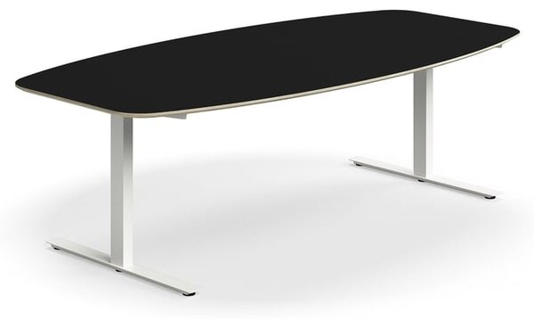 AJ Produkty Jednací stůl NOVUS, T-nohy, 2400x1200 mm, bílá/černá