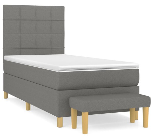 Box spring postel s matrací tmavě šedá 80 x 200 cm textil 3137110