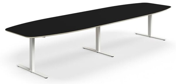 AJ Produkty Jednací stůl NOVUS, T-nohy, 4000x1200 mm, bílá/černá