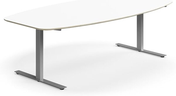 AJ Produkty Jednací stůl NOVUS, T-nohy, 2400x1200 mm, stříbrná/bílá