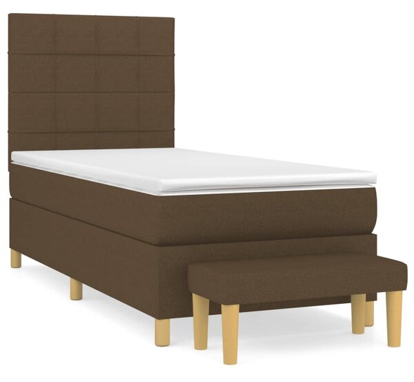 Box spring postel s matrací tmavě hnědá 80x200 cm textil 3137112