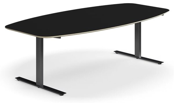 AJ Produkty Jednací stůl NOVUS, T-nohy, 2400x1200 mm, černá