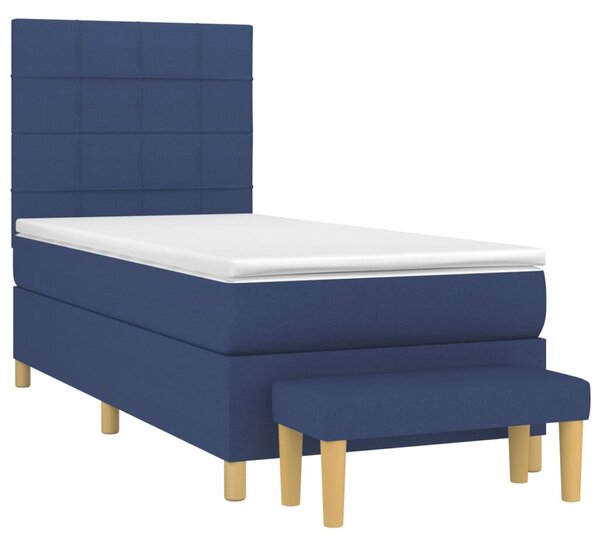 Box spring postel s matrací modrá 80x200 cm textil 3137115