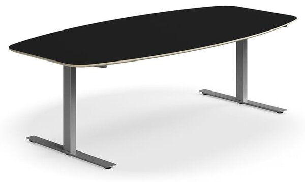 AJ Produkty Jednací stůl NOVUS, T-nohy, 2400x1200 mm, stříbrná/černá