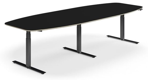 AJ Produkty Jednací stůl NOVUS, výškově nastavitelný, 3200x1200 mm, černá
