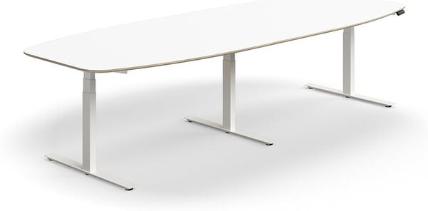 AJ Produkty Jednací stůl NOVUS, výškově nastavitelný, 3200x1200 mm, bílá