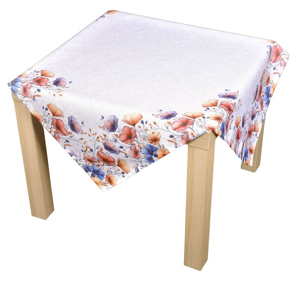 Forbyt kuchyňský ubrus CYH6105 TISK, modro- červené květy 85x85cm (čtverec)