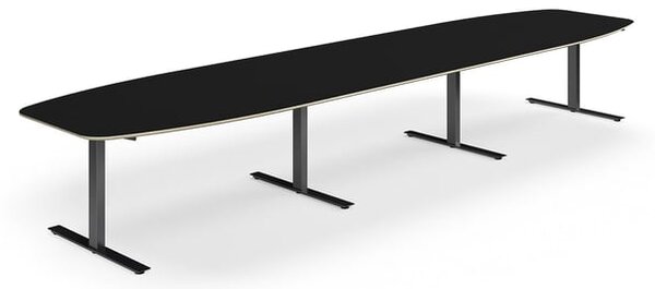 AJ Produkty Jednací stůl NOVUS, T-nohy, 4800x1200 mm, černá