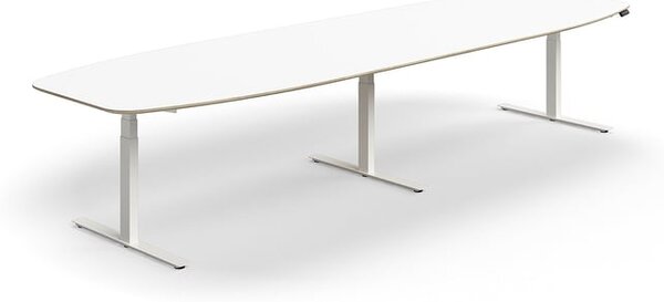 AJ Produkty Jednací stůl NOVUS, výškově nastavitelný, 4000x1200 mm, bílá