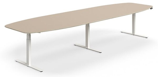 AJ Produkty Jednací stůl NOVUS, výškově nastavitelný, 4000x1200 mm, bílá/jílově šedá