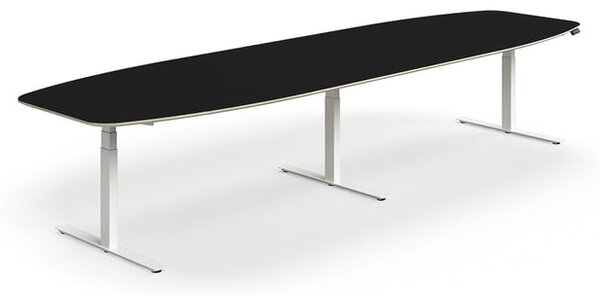 AJ Produkty Jednací stůl NOVUS, výškově nastavitelný, 4000x1200 mm, bílá/černá