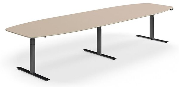 AJ Produkty Jednací stůl NOVUS, výškově nastavitelný, 4000x1200 mm, černá/jílově šedá