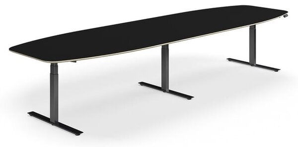 AJ Produkty Jednací stůl NOVUS, výškově nastavitelný, 4000x1200 mm, černá