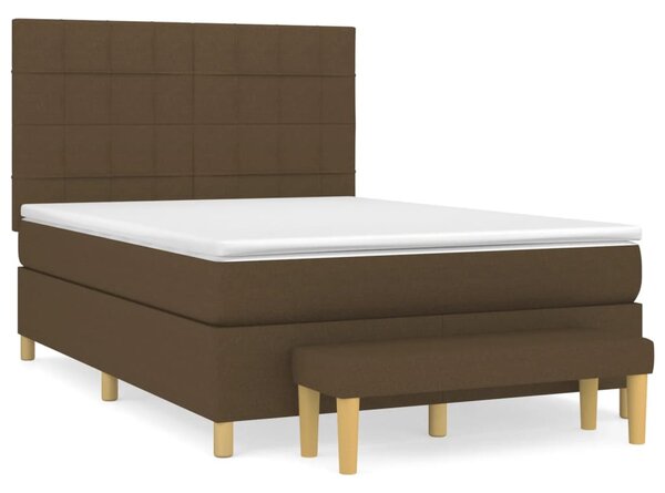 Box spring postel s matrací tmavě hnědá 140x190 cm textil 3137152