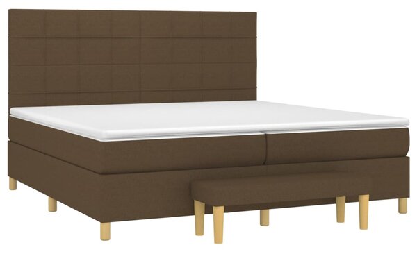 Box spring postel s matrací tmavě hnědá 200x200 cm textil 3137184
