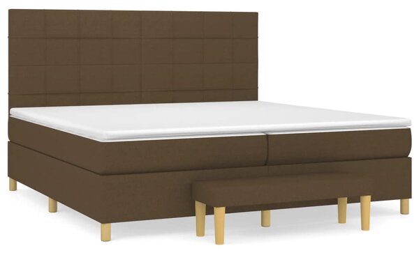 Box spring postel s matrací tmavě hnědá 200x200 cm textil 3137184