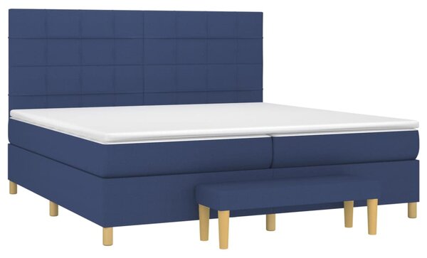 Box spring postel s matrací modrá 200x200 cm textil 3137187