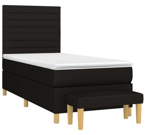 Box spring postel s matrací černá 80 x 200 cm textil 3137191