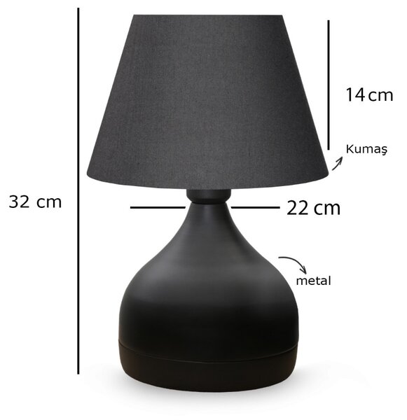 Opviq Stolní lampa Bolyn antracit