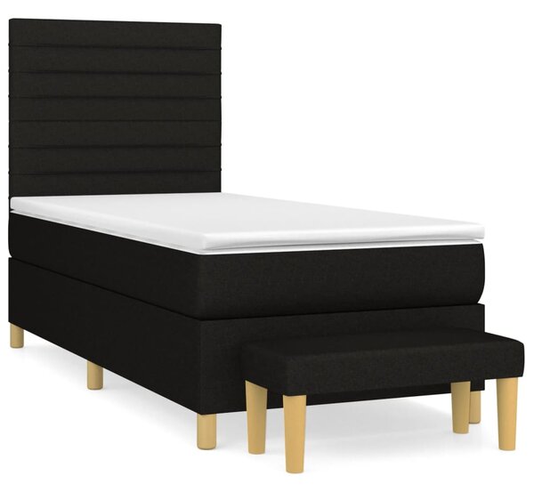 Box spring postel s matrací černá 80 x 200 cm textil 3137191