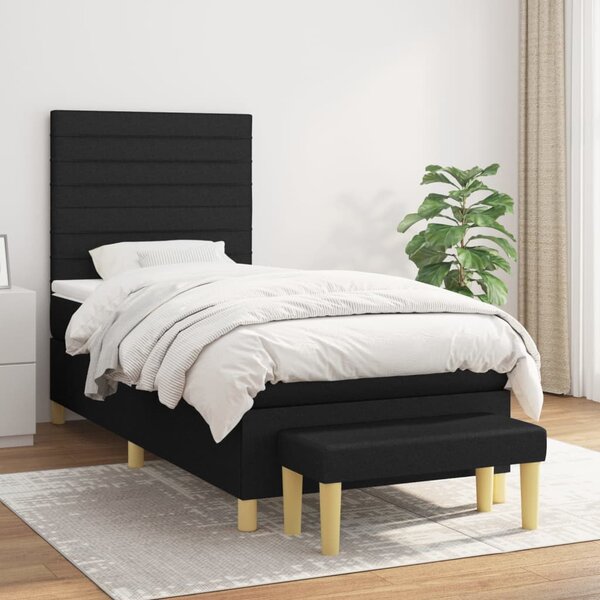 Box spring postel s matrací černá 80 x 200 cm textil 3137191