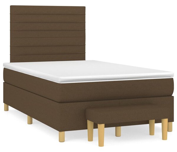 Box spring postel s matrací tmavě hnědá 120x200 cm textil 3137224