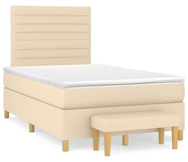 Box spring postel s matrací krémová 120x200 cm textil 3137226