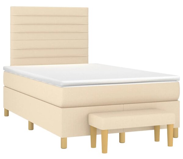 Box spring postel s matrací krémová 120x200 cm textil 3137226
