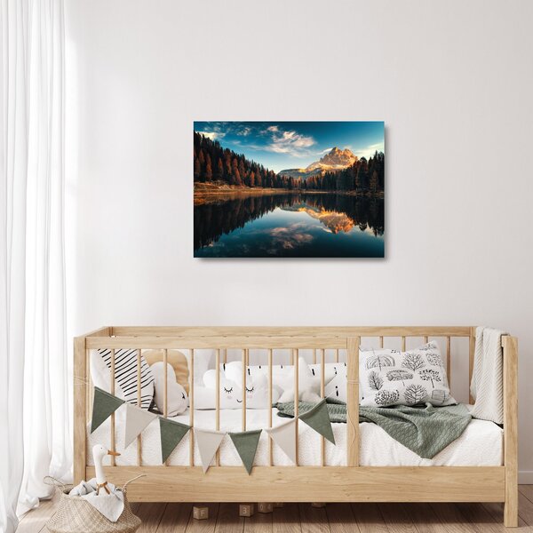 Skleněný obraz - Alpy, Itálie, Dolomity, Lago Antorno (70x50 cm)