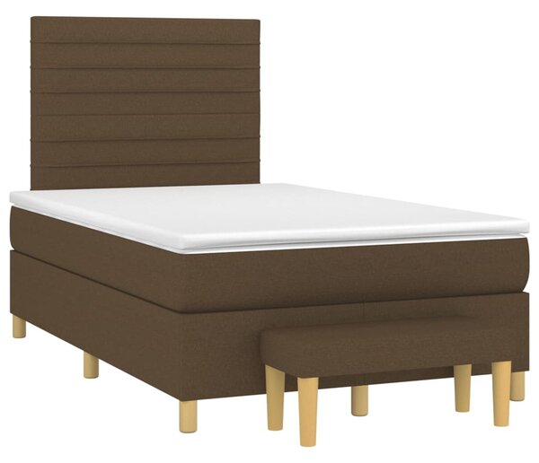 Box spring postel s matrací tmavě hnědá 120x200 cm textil 3137224