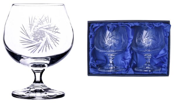 Onte Crystal Bohemia Crystal ručně broušené sklenice na brandy a koňak Větrník 250 ml 2KS