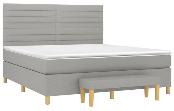 Box spring postel s matrací světle šedá 160 x 200 cm textil 3137245