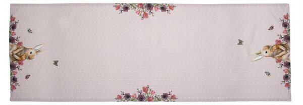 Bavlněný běhoun na stůl s králíčkem Happy Bunny – 50x140 cm