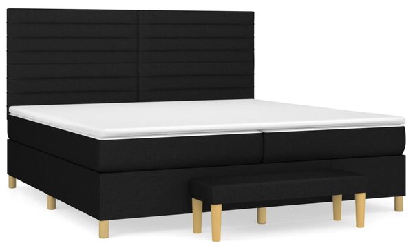 Box spring postel s matrací černá 200x200 cm textil 3137263