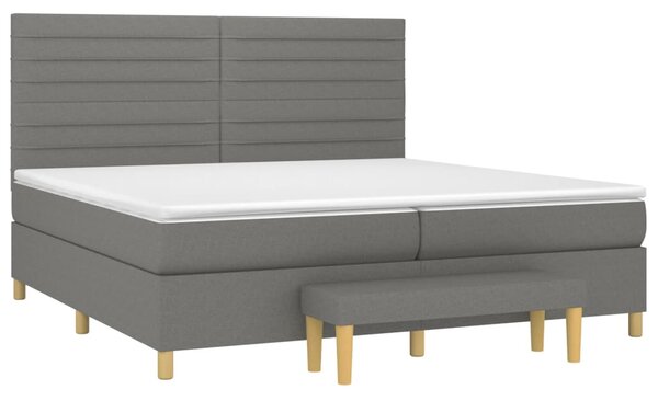 Box spring postel s matrací tmavě šedá 200x200 cm textil 3137262