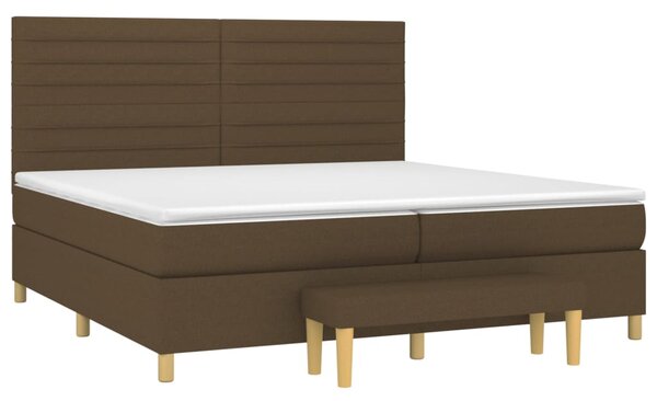 Box spring postel s matrací tmavě hnědá 200x200 cm textil 3137264