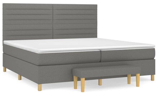Box spring postel s matrací tmavě šedá 200x200 cm textil 3137262